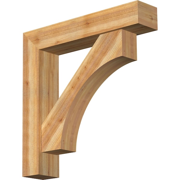 Ekena Millwork Westlake Block Rough Sawn Bracket w/ Offset Brace, Western Red Cedar, 8"W x 40"D x 40"H BKT0806X40X40WTL05RWR - main